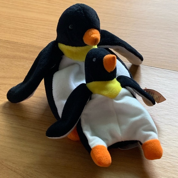 Waddle Penguin PVC 4th Gen 1995 Retired Ty Beanie Baby Mint & Teenie Lot - Picture 9 of 9